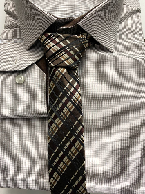 Галстук коричневый узкий