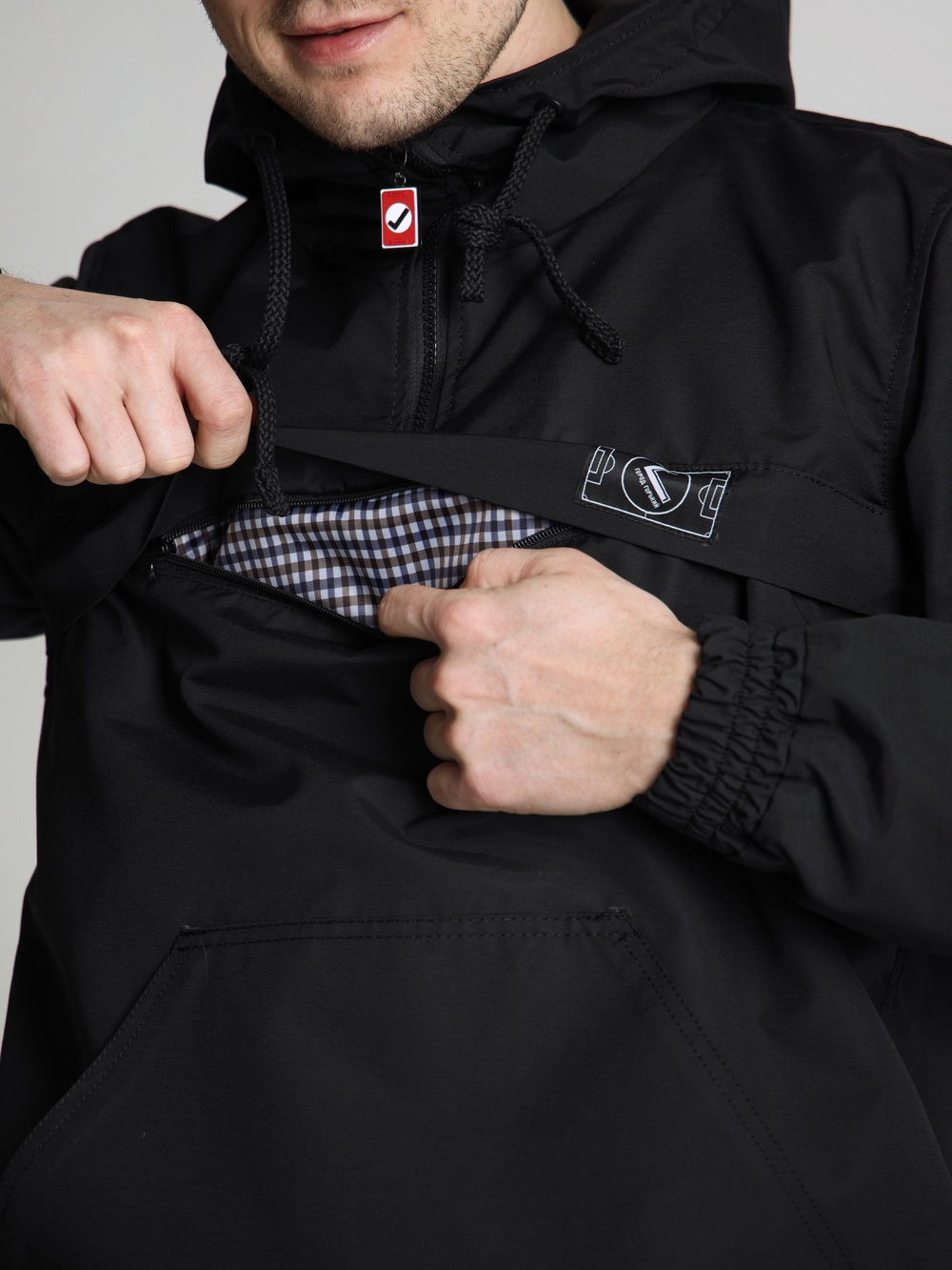 Анорак мужской без утеплителя черный Город Горький