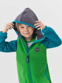 Комбинезон с карманами Колор блок "Зеленая мята" утепленный