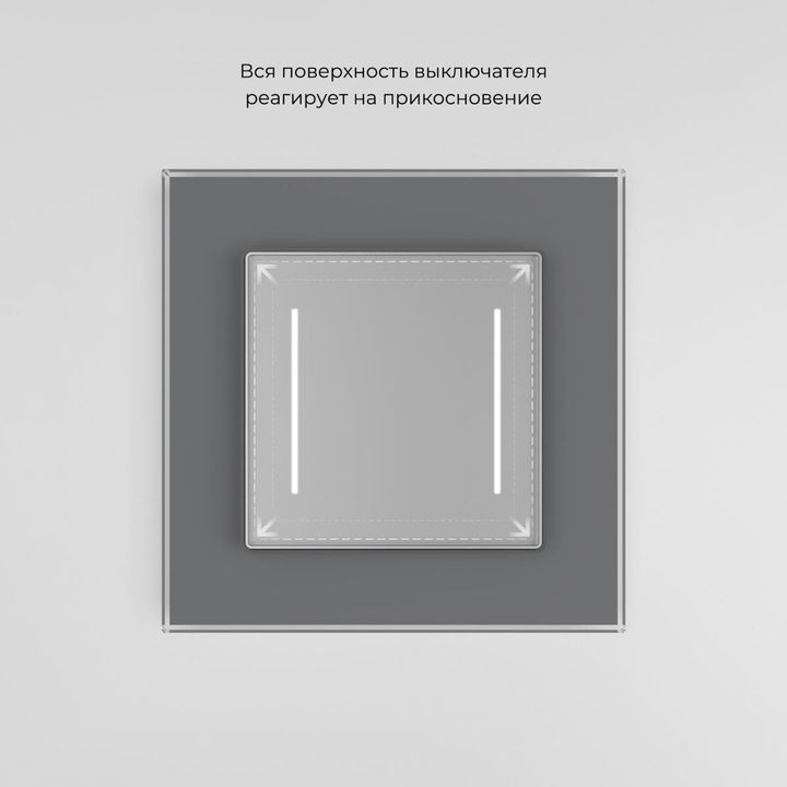 Сенсорный выключатель двухклавишный Werkel с подсветкой серебряный W4522006 4690389198038
