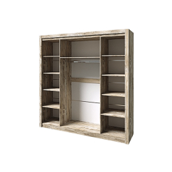 Шкаф четырехстворчатый Ривьера, Дуб Юкон, Бетон темный