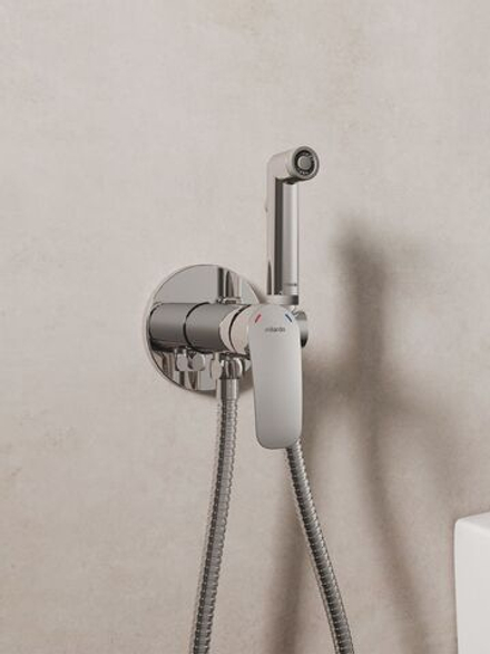 MIL RORA Встраиваемый смеситель с гигиеническим душем  RORSBR0M08