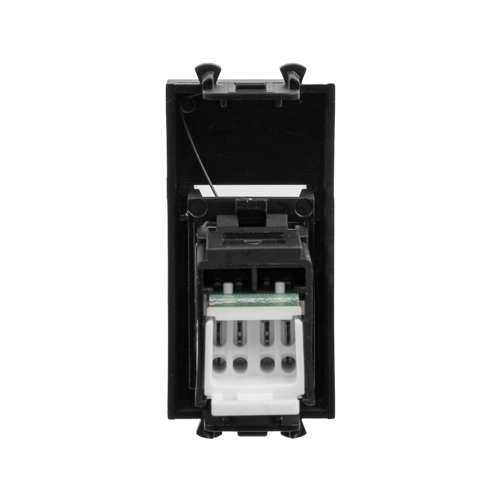 Компьютерная розетка RJ-45 модульная, кат.6, "Avanti", "Черный матовый", 1 модуль