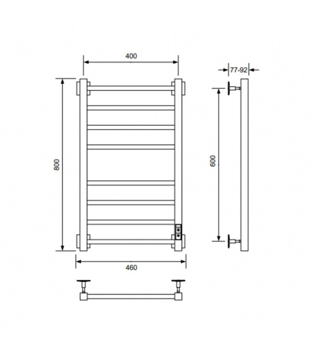 Полотенцесушитель электрический с/т Comfysan Unico-K EC-8 80/40, MAT GOLD RAL