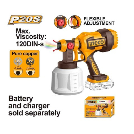 Краскопульт аккумуляторный INGCO CSGLI2004 20 В 120DIN