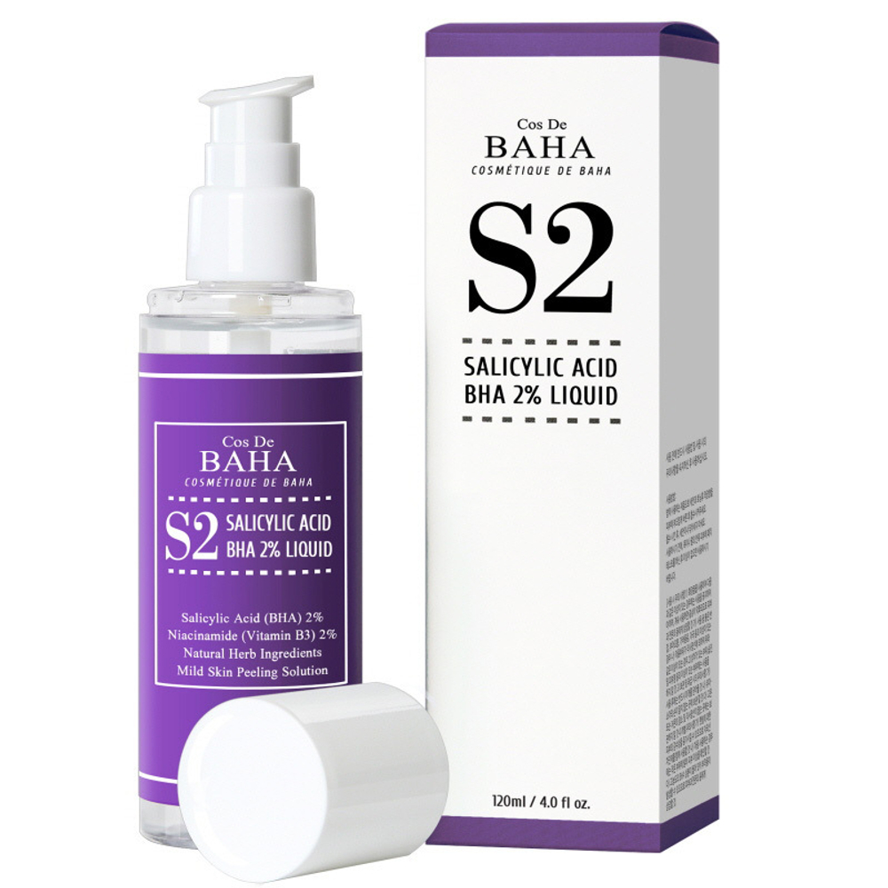Тоник для лечения акне и сужения пор Cos De Baha Salicylic Acid BHA 2% Liquid