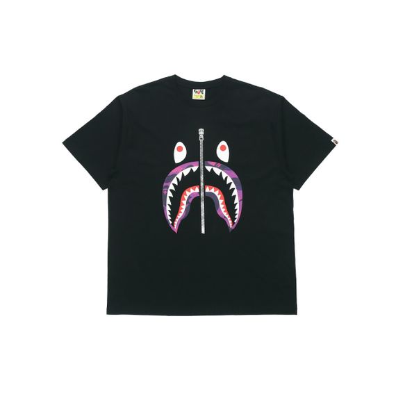 A BATHING APE Color Camo Shark Tee Black/Purple T