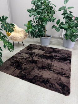 Ковер прямоугольный натуральный мех овчина, 200 х 180 см.