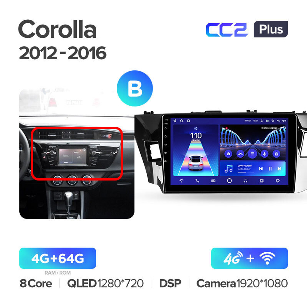 Teyes CC2 Plus 10,2"  для Toyota Corolla 2012-2016