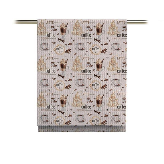 Вафельное полотно "Кофе" | ш.50 см | 170 г/м² | хлопок-100%