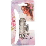 Заколка-краб для волос «AKS - DesignPRO», овал, цвет золото и хром, 5*2,3см