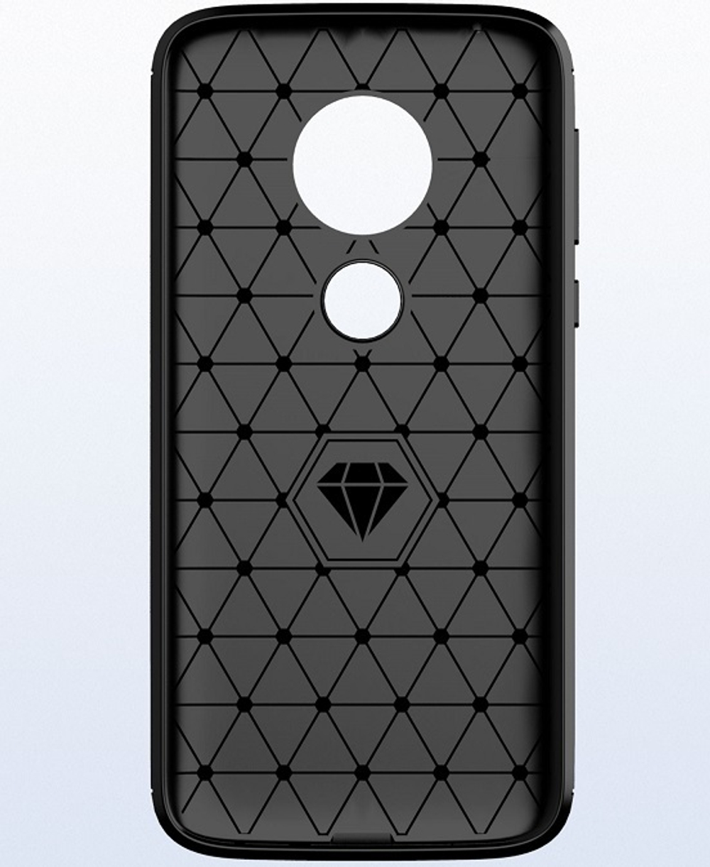 Чехол для Motorola Moto G7 Play цвет Black (черный), серия Carbon от Caseport