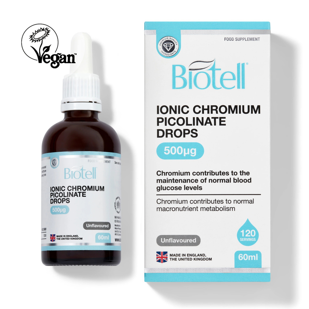BioTell - Liquid Ionic Chromium Picolanate Drops 500 mcg per serving, 60 ml