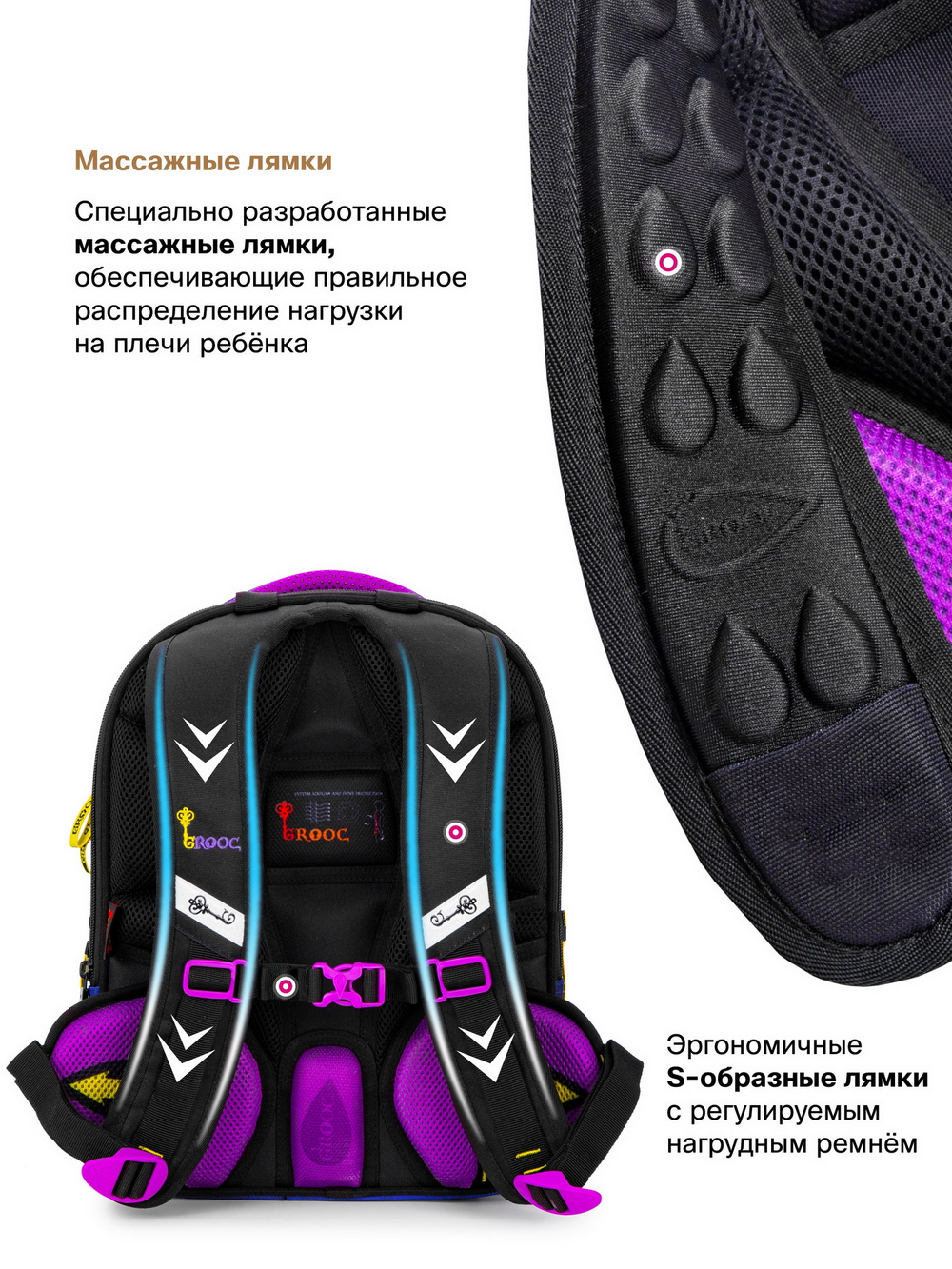 Ранец GROOC 9-135 + пенал + мешок + сумка-пенал