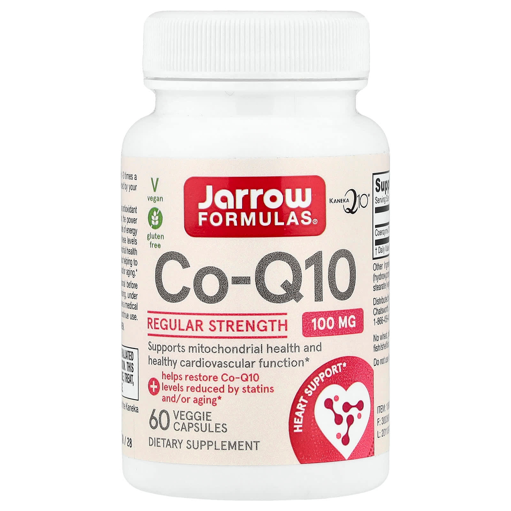 Jarrow Formulas, коэнзим Q10, 100 мг, 60 растительных капсул