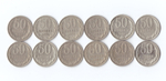 Набор 50 копеек СССР (12 монет):1964,74,79-87,91г (м) VF-XF
