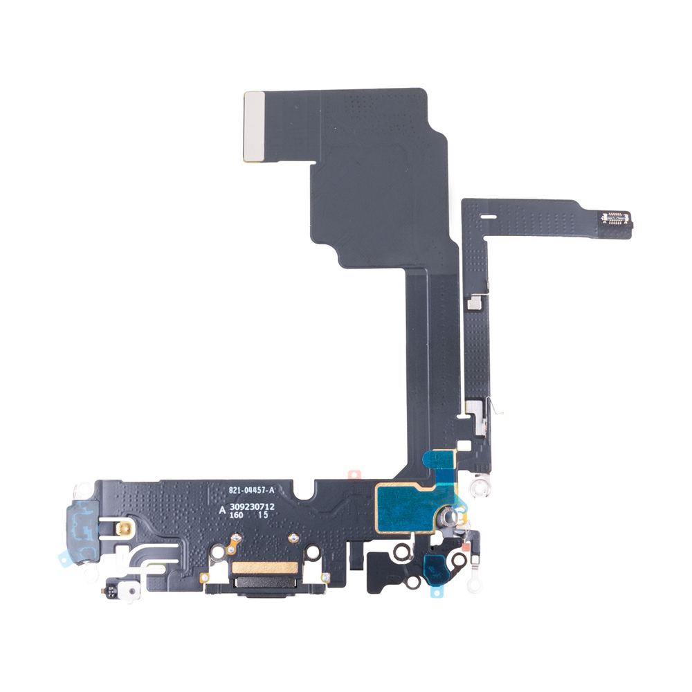 Шлейф для Apple iPhone 15 Pro на системный разъем/микрофон Черный - Премиум