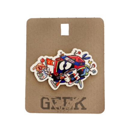 Деревянный значок Телевизор Гик