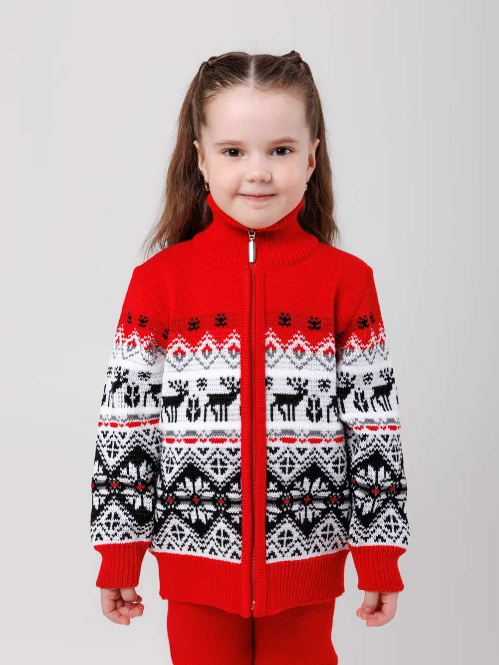 Кофта вязаная на молнии "Северное сияние"