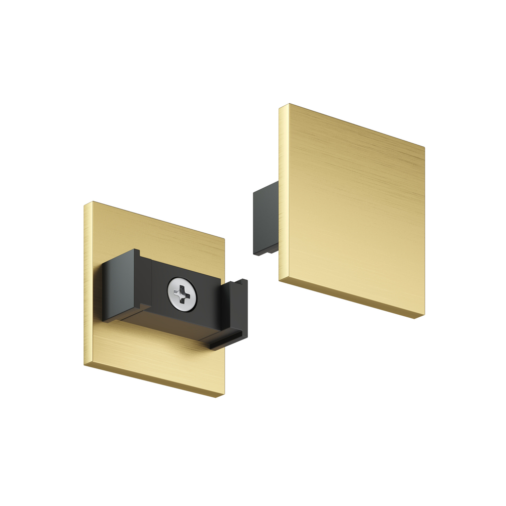 TR5735-SB Торцевая заглушка низкая, для использования без экрана, для трека Shine, серия Base,  комплект 2 шт, сатинированная латунь, алюминий