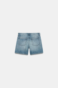 ZARA ДЖИНСОВЫЕ ШОРТЫ TRF СО СРЕДНЕЙ ПОСАДКОЙ, СИНИЙ