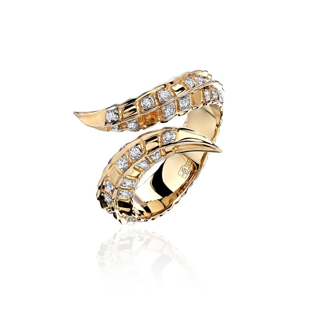 Кольцо с бриллиантом  из желтого золота JA-K-К6313334