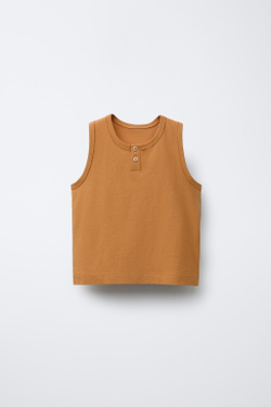 ZARA МАЙКА С ПУГОВИЦАМИ, ЗЕМЛЯНОЙ