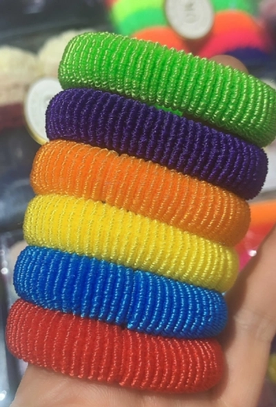 Резинки для волос 6шт Кокетка «Зефирки - пушистики», цвет микс, d-4,5см (подвес Кокетка)