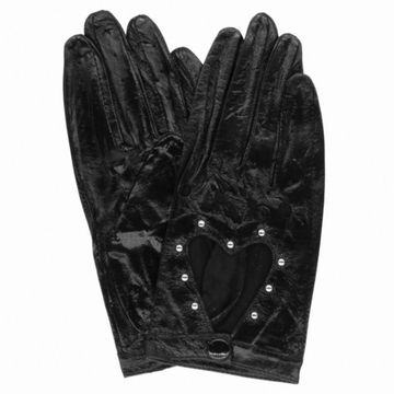 Перчатки клепаные сердце (010)