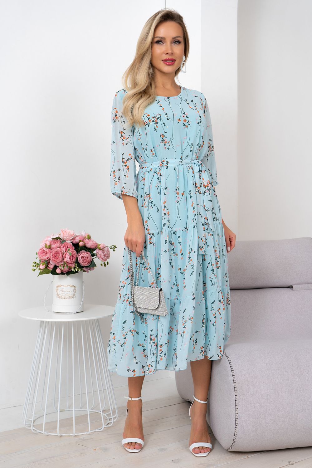 Платье Хелен (голубой) Р11-1075/5 Nikol