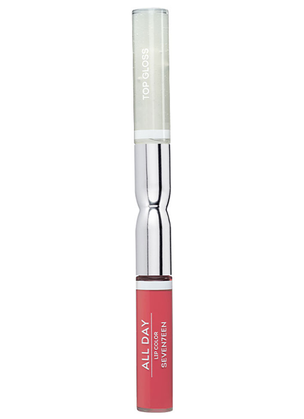 Seventeen Помада-блеск для губ All Day Lip Color & Top Gloss, жидкая, стойкая, c глянцевым эффектом, тон №80, Морозная рябина, 7 мл