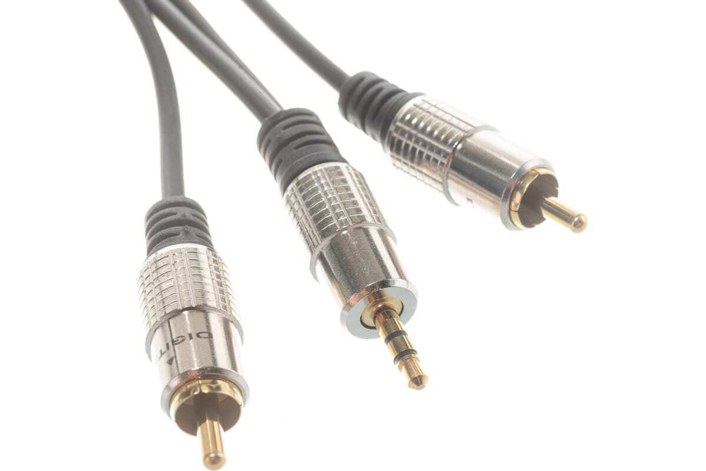 Шнур REXANT Стерео 3,5 мм - 2 RCA, длина 1,5 метра 17-4222