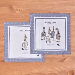 НАБОР САЛФЕТОК ИЗ 2-Х ШТ "FAMILY FARM" 40Х40СМ, ТВИЛ, ГРАФИТ