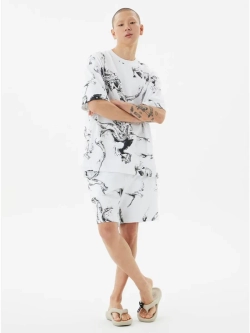 Шорты с принтом "мрамор"