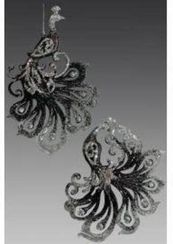 Украшение "Павлин" цвет серебряно-черный, (160689)
