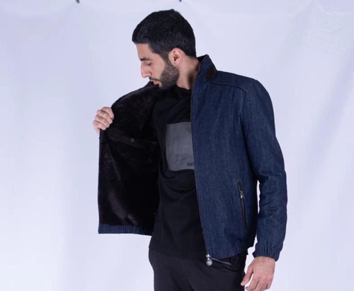 Джинсовая куртка Kiton с мехом