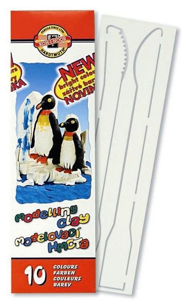 Пластилин PENGUIN, 10цв, 240г, со стеками, картон.упак.