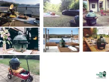 Керамический гриль Big Green Egg MiniMax, 33 см, на высокой подставке