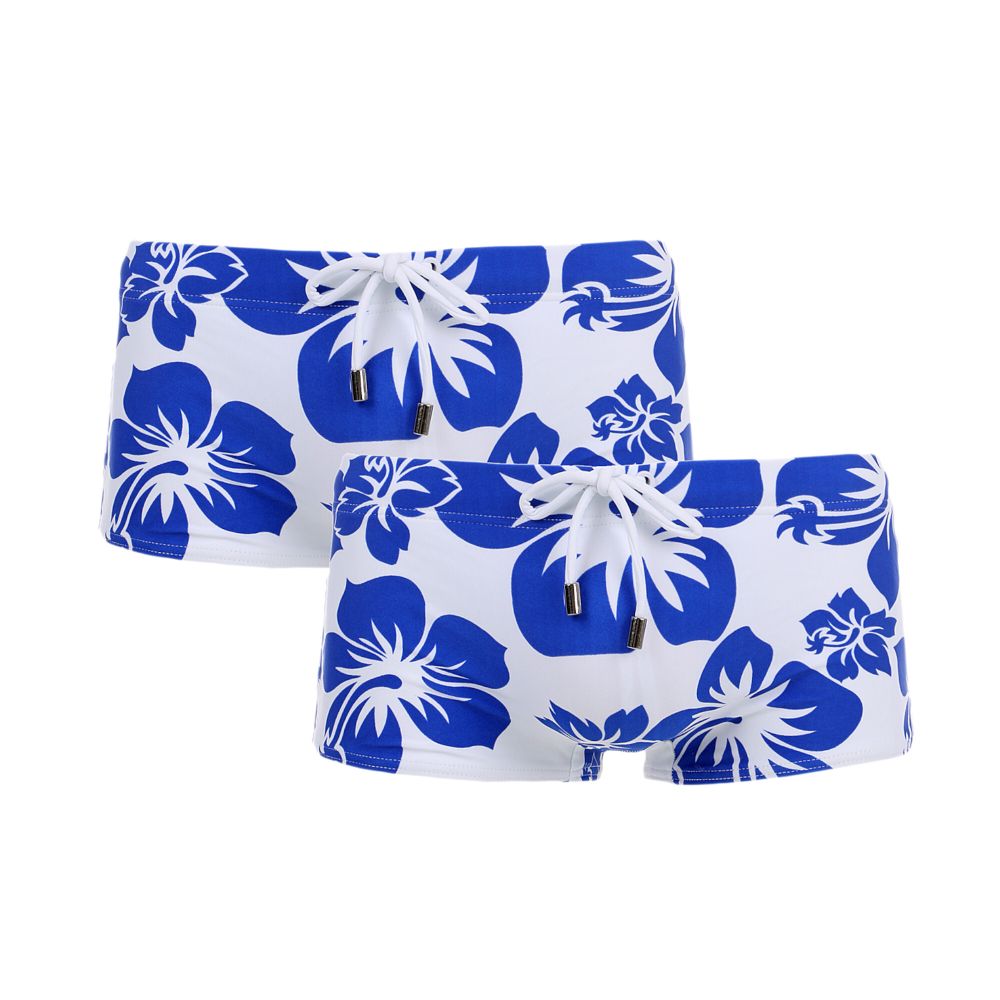 Мужские плавки боксеры бело-голубые Набор 2 штуки Superbody SB52474