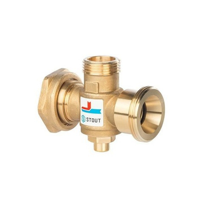 Клапан термостатический смесительный STOUT - 1"1/2 x 1" x 1"1/2 (НР/НР/ВР, 70°C)