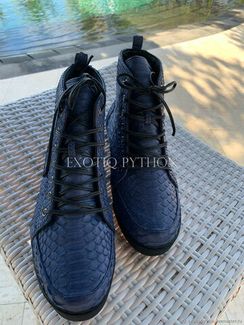 Высокие кеды из кожи питона SH-148