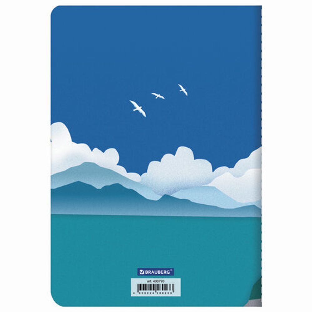 Тетрадь 40 л. в клетку обложка SoftTouch, бежевая бумага 70 г/м2, сшивка, А5 (147х210 мм), РЕКА, BRAUBERG, 403790