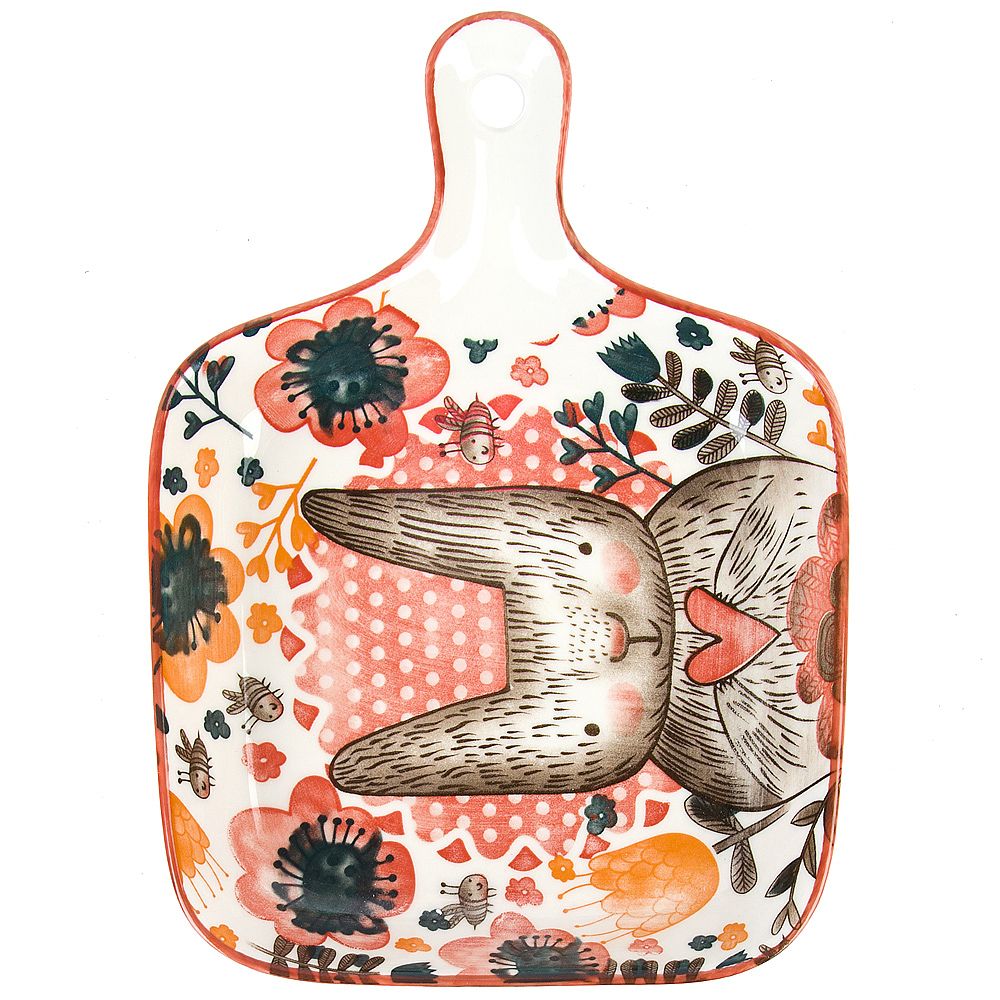 Блюдо "Kawaii Forest.Bunny" 22*16*3см. (min 9) (фарфор) (транспортная упаковка)