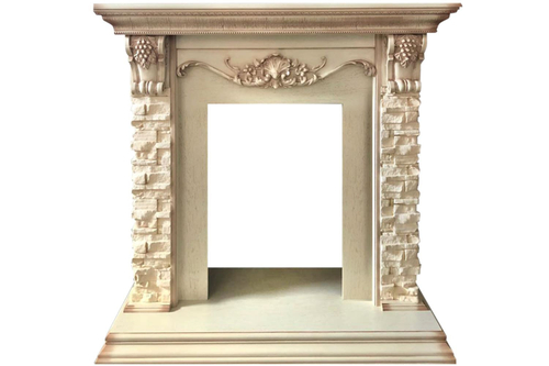 Каминокомплект Adriana - Cлоновая кость с очагом Aspen Gold