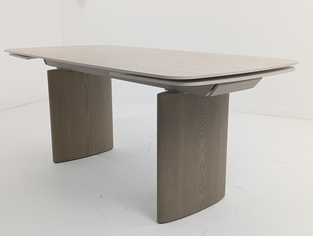 Стол М-City DISAUR Калвин (Calvin) 180 Травертин (Matte Rome Travertine Solid Ceramic), Серый Дуб