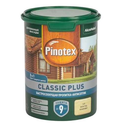 Декоративно-защитное средство для дерева 3 в 1 Pinotex Classic Plus бесцветное полуматовое 0,9 л