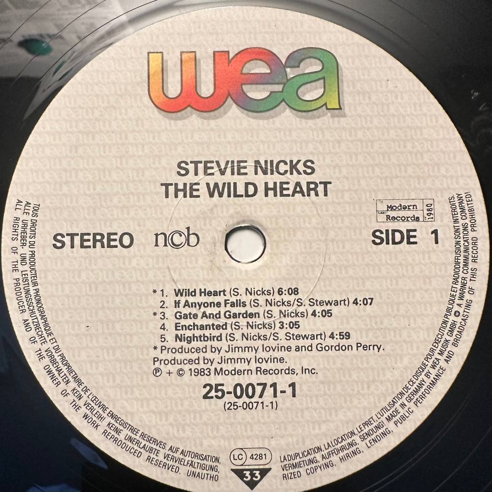 Stevie Nicks - The Wild Heart (Скандинавия 1983г.)