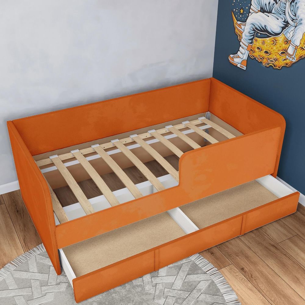 Кровать диван детская 160х80 без ящиков (терракот)