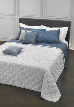 Постельное белье семейное Trussardi Royal Grey Hound blu фото