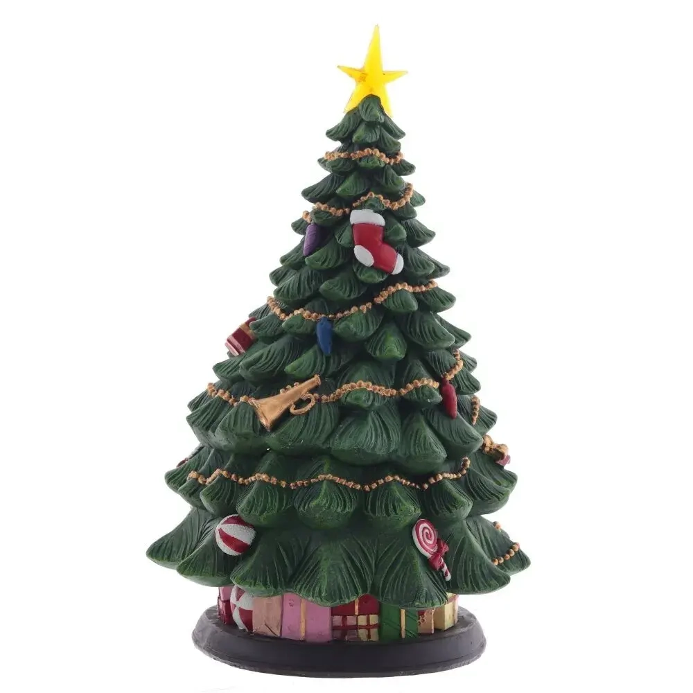 Фигур декор в стекл шаре "Елка и дед Мороз" (подсв, муз, вьюга, AAх3 н/п), D 10 см, L19,5 W19,5 H35